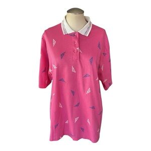 Vintage Mark Scot Polo Shirt Pink XL Retro 90s